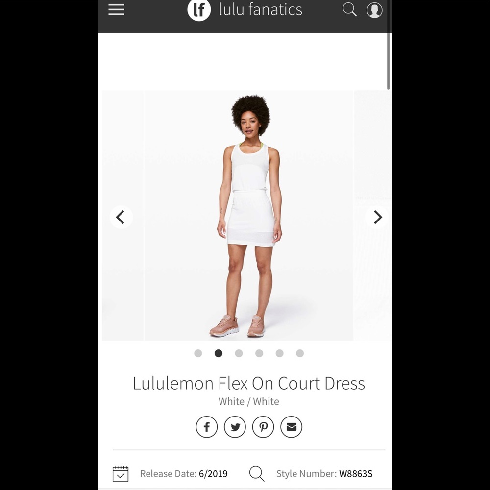 Lululemon Flex On Court Dress (EUC)
White / White